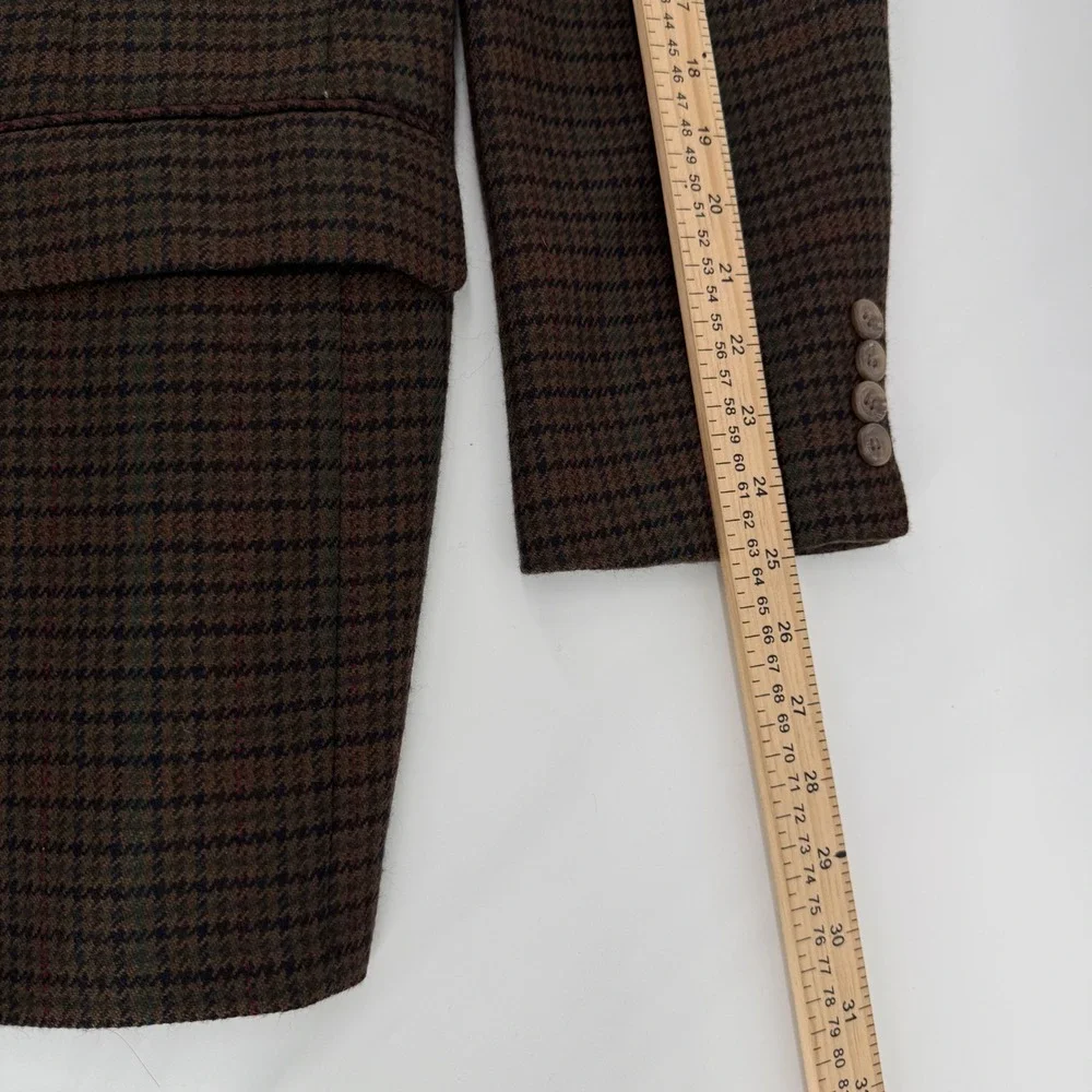 Country Britches Blazer Mens L Brown Houndstooth Wool Nordstrom Sport Coat